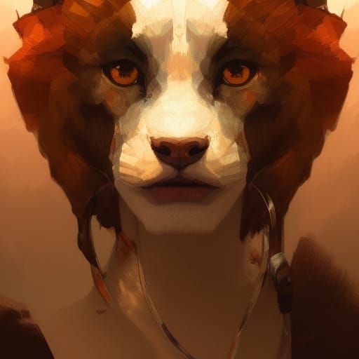 Hyperdetailed Furry Portrait in Art Nouveau Style