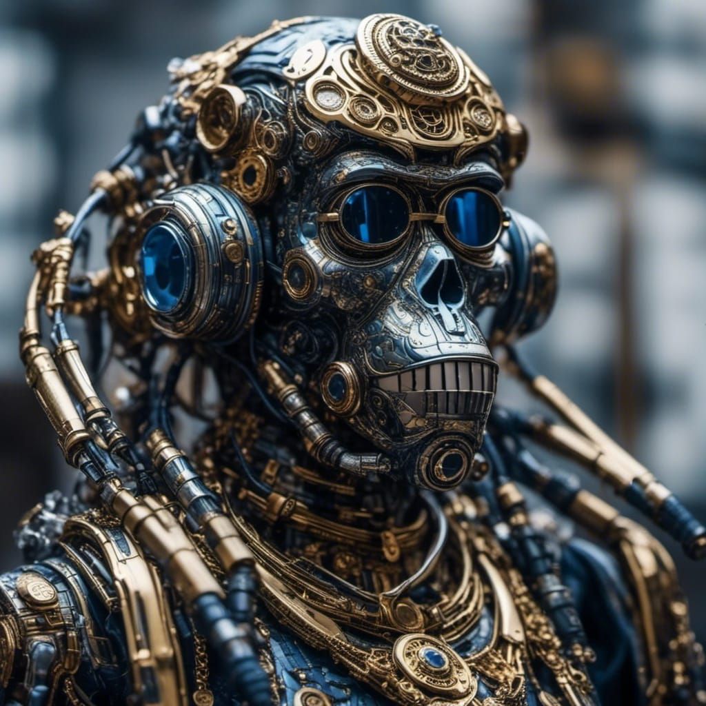 Cyborg Monkey Commander in Paramilitary Style