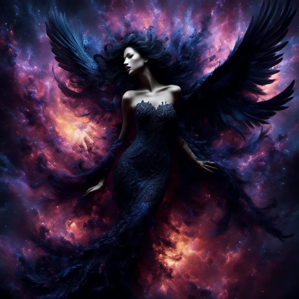 Surreal Raven Queen with Undead Aura