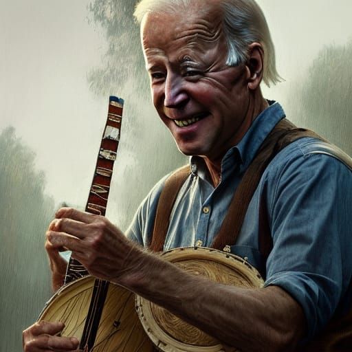 Joe Biden as the inbred guy playing the banjo from the movie "deliverance"