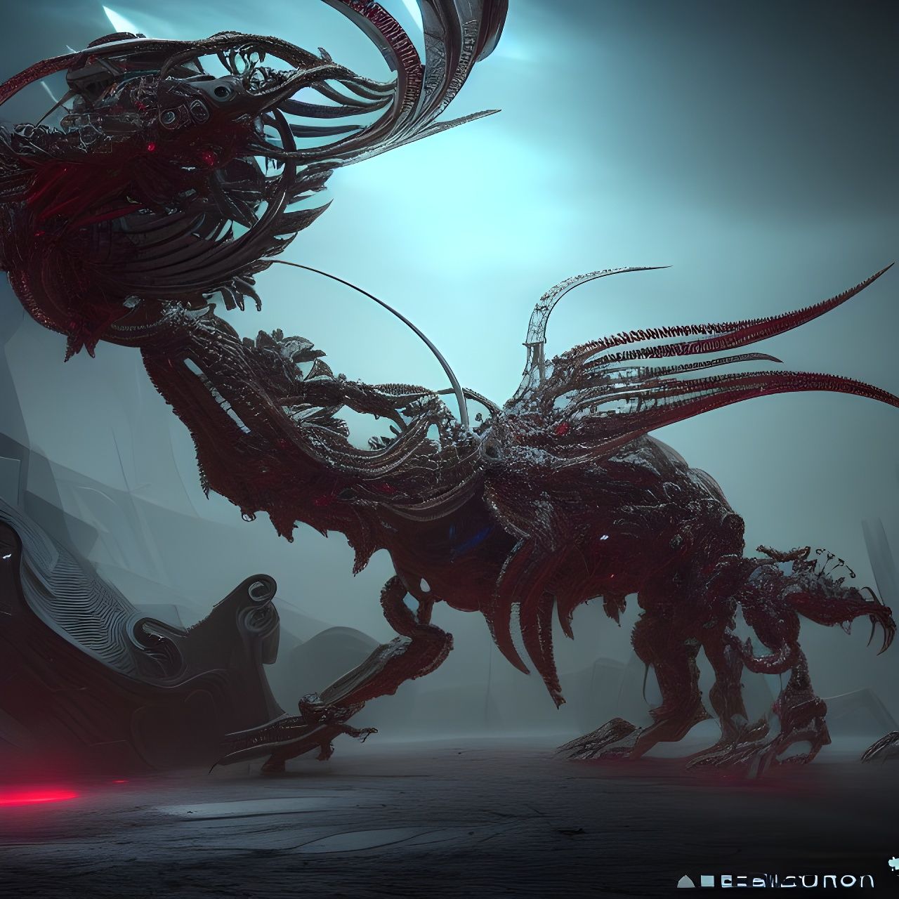 Futuristic AI Space Beast Miniature Model