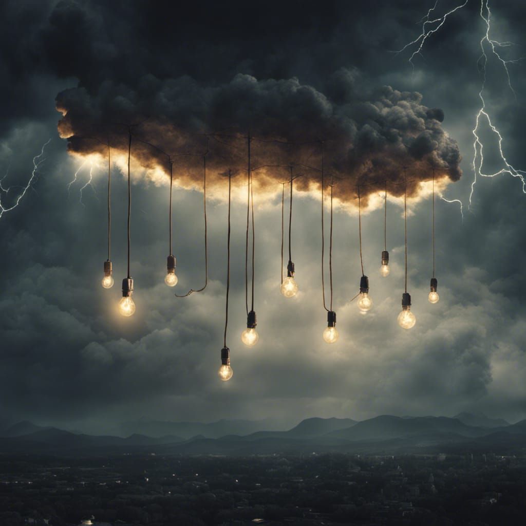 Cardboard Lightning Mixed Media Art in 8K