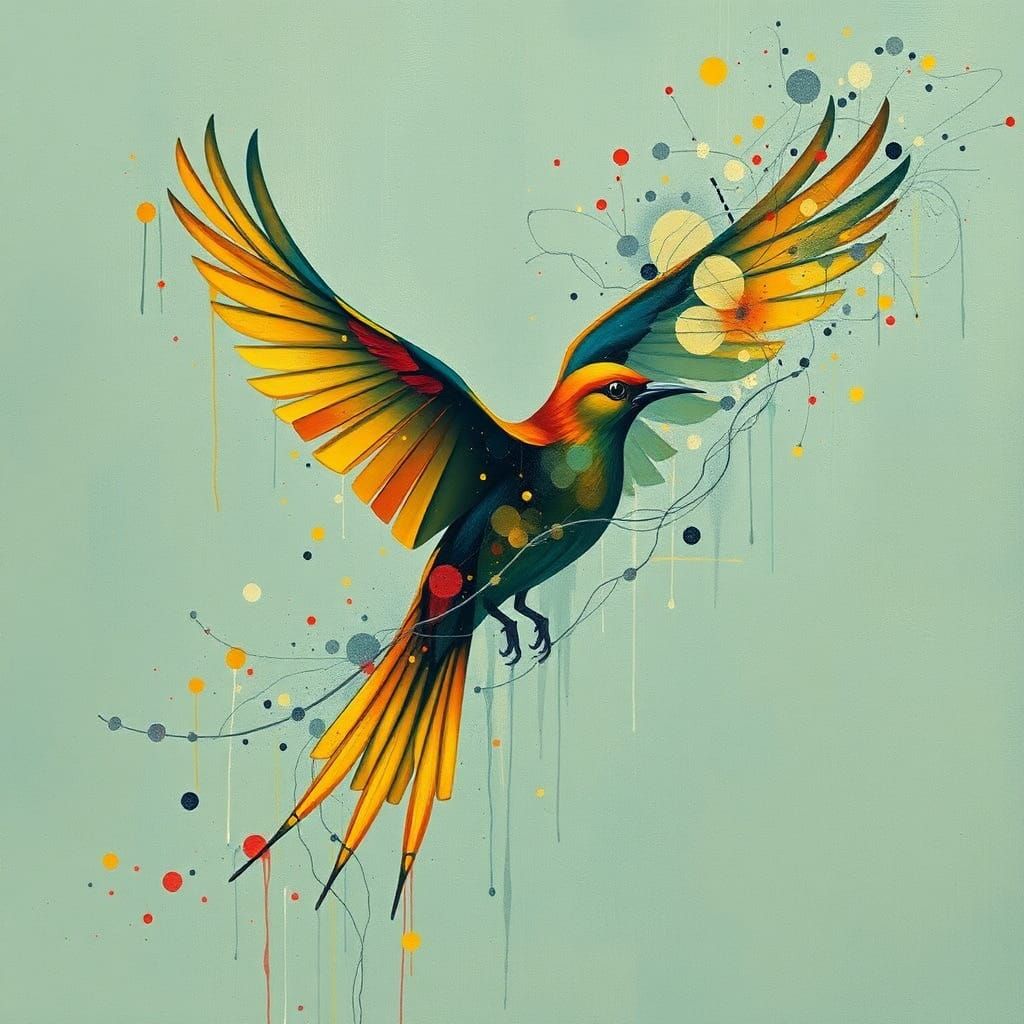 Automatism Painting: Learning to Fly With Birds