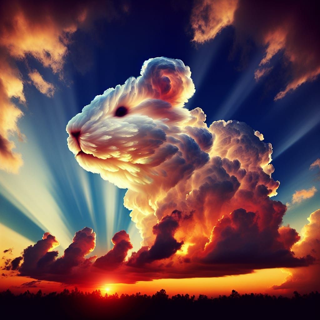 Pareidolic Guinea Pig Cloud in Hyperepic Sky