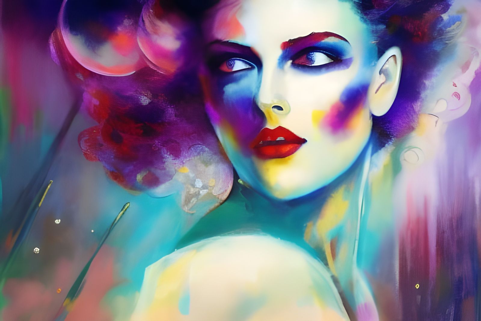 Enhanced Cybernetic Brain in Expressionist Style