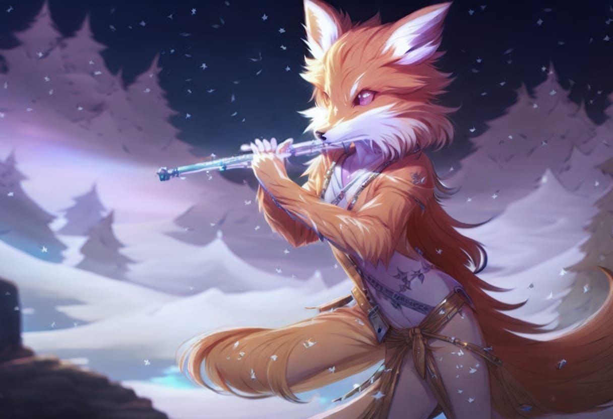 Fox's Moonlit Serenade: A Fantasy Masterpiece