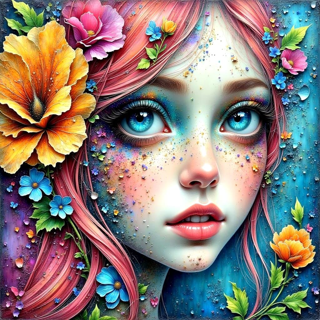 Ethereal Fairy in Vibrant Zentangle Art