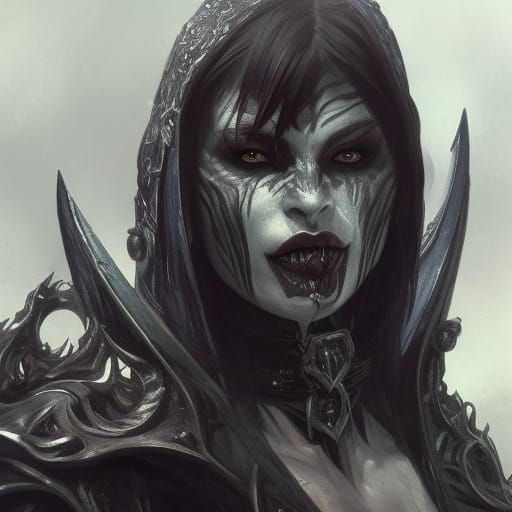 Vampire Death Knight in Black Metal Armor