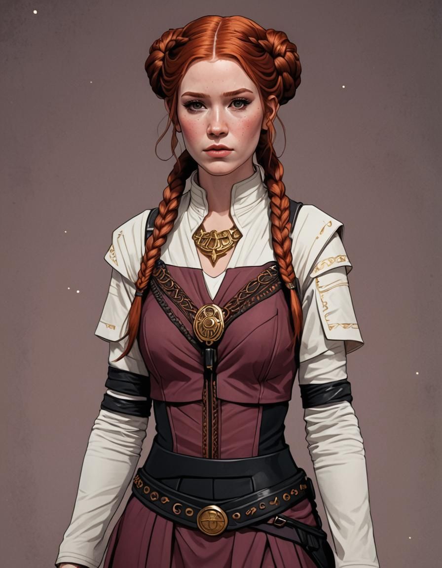 Young Woman in Viking Dress, 2D Animation