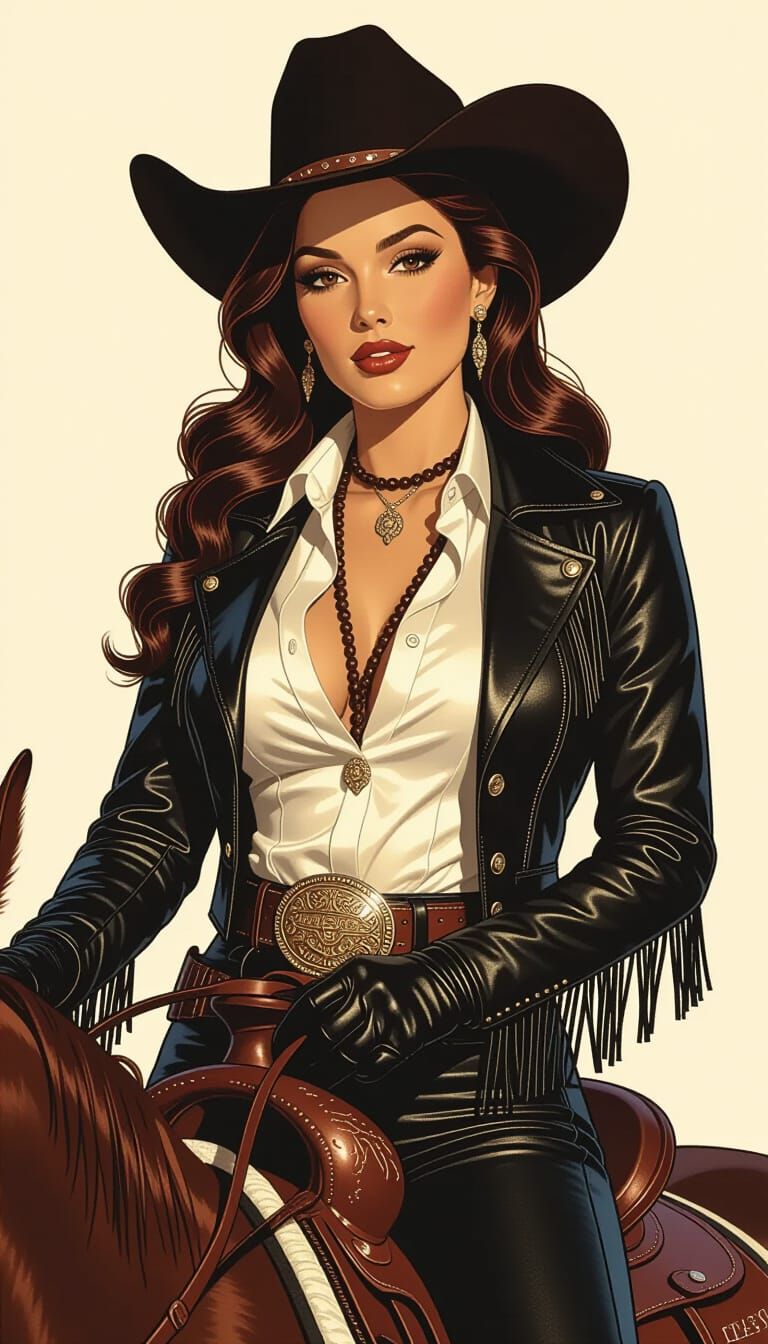 Latina Cowgirl Elena Alonso in 1940s Hollywood Western Style