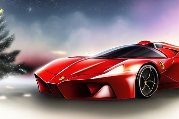 Gundam Ferrari Christmas Gift: Anime Key Visual