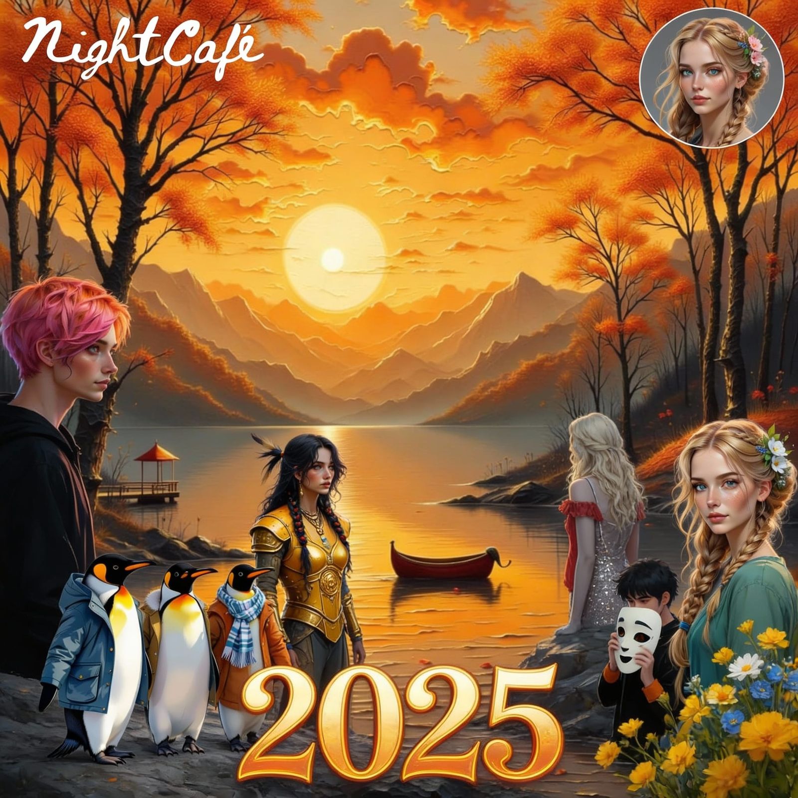 AI Collage of 2025 Artworks with Logo & Avatar