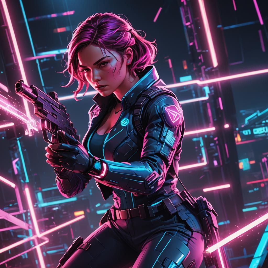 Valorant Agent Phoenix in Neon-Noir Concept Art