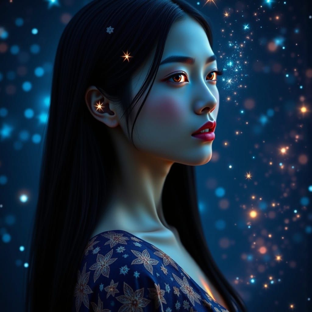 Asian Night Goddess of Stars and Shadows