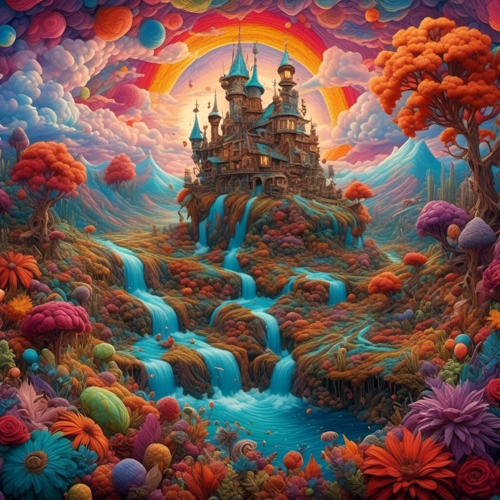 Psychedelic Pot Leaf in Steampunk Quilted Design