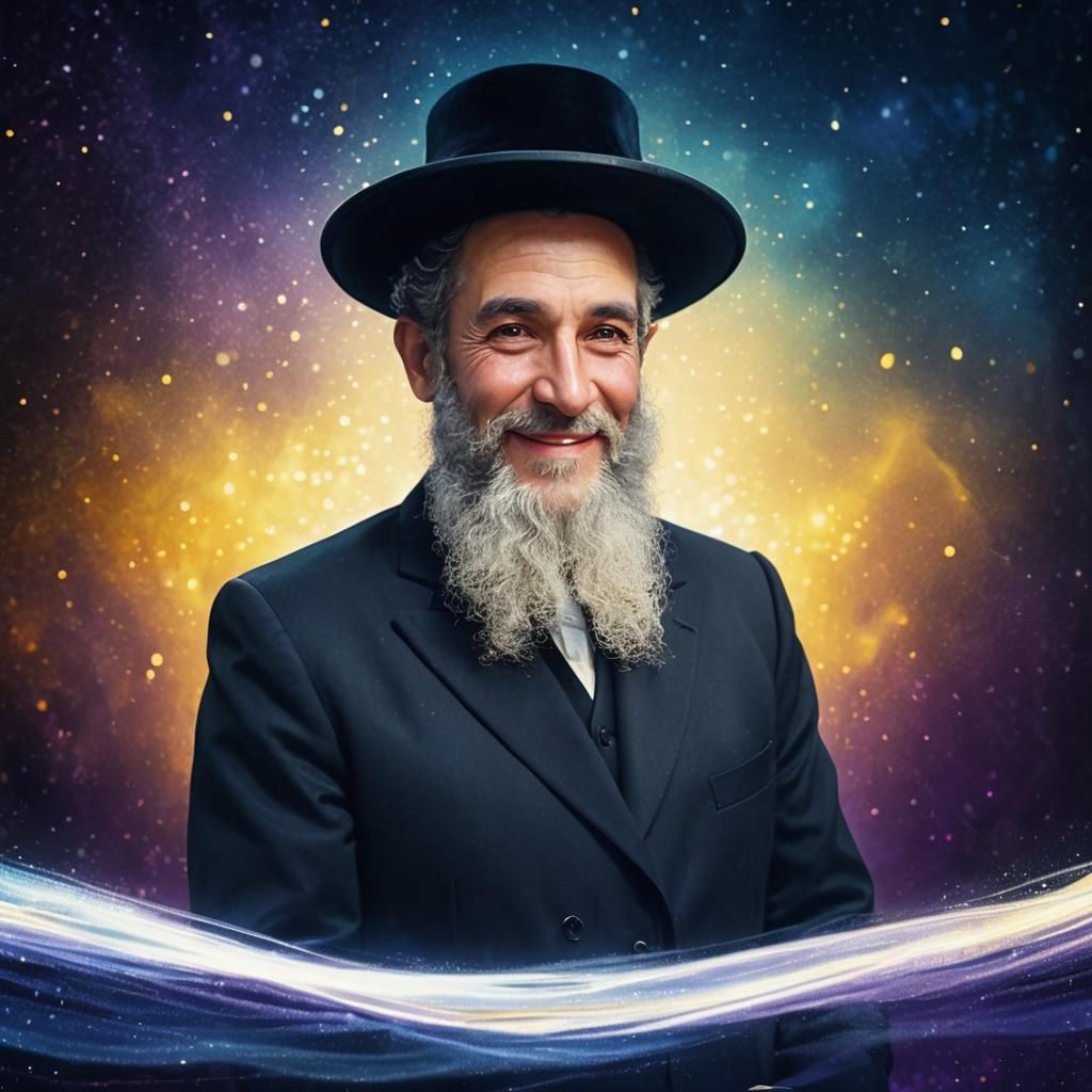 Orthodox Man Smiling in Sparkling Fantasy World