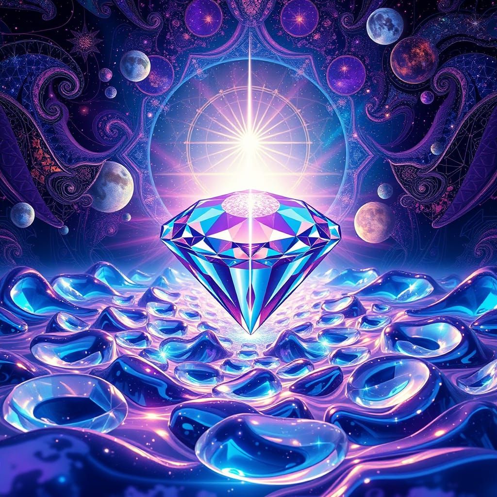 A Diamond Radiates Light in a Cosmic Ocean of Iridescent Tea...