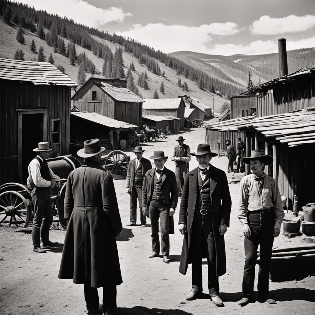 Gritty Black and White Portrait of the Wild West