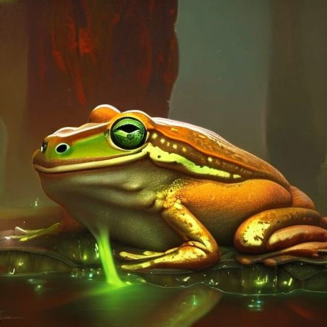 Cottagecore Bullfrog Concept Art in 8K