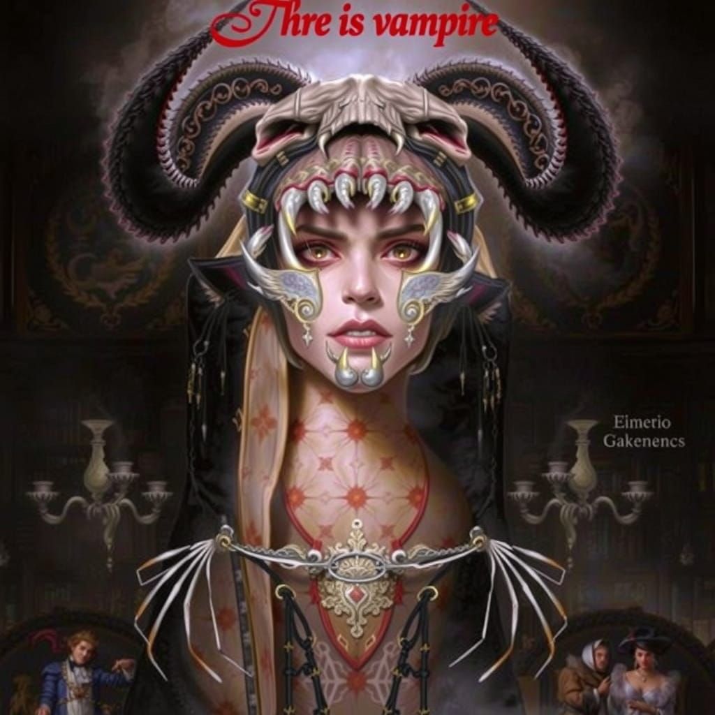 Ethereal Vampire Portrait in Victorian Study