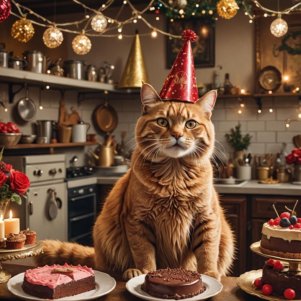 Golden Cat's Lavish Birthday in Fantasy Kitchen