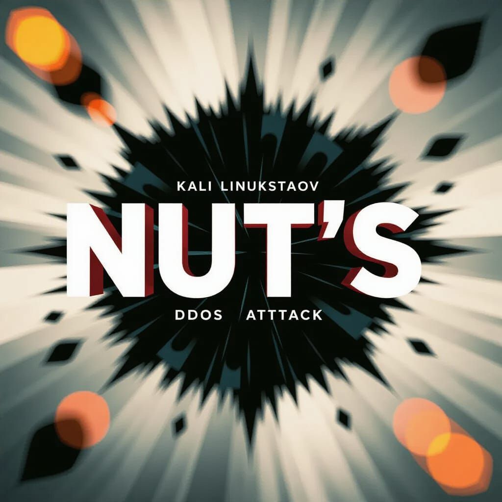Cinematic Keyframe: "NUT'S" Text Amidst Kali Linux DDOS Atta...