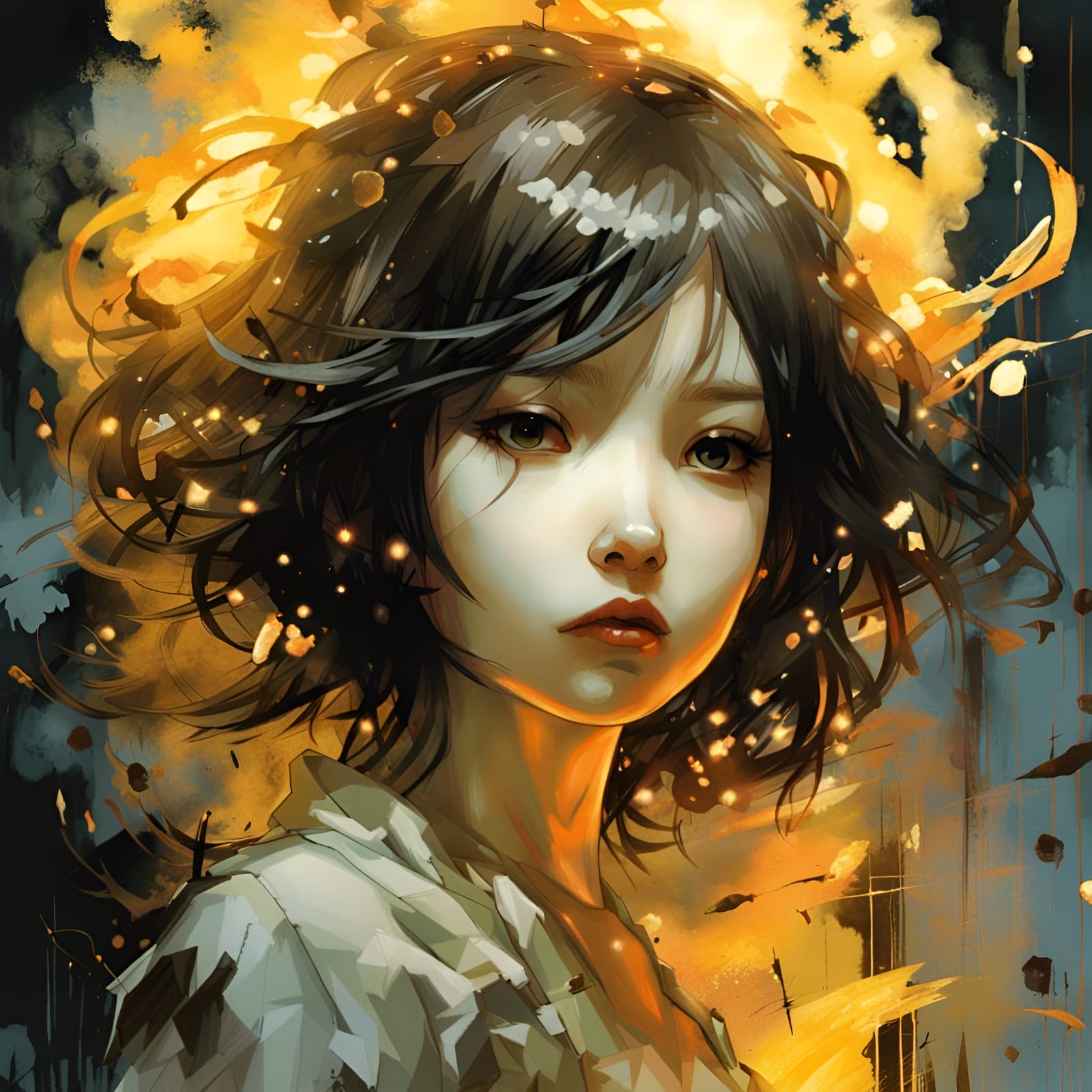 Golden Haired Girl: Hyperrealistic Digital Portrait