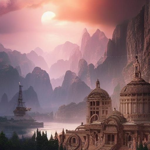 Rainbow of Hearts: Epic Digital Matte Painting