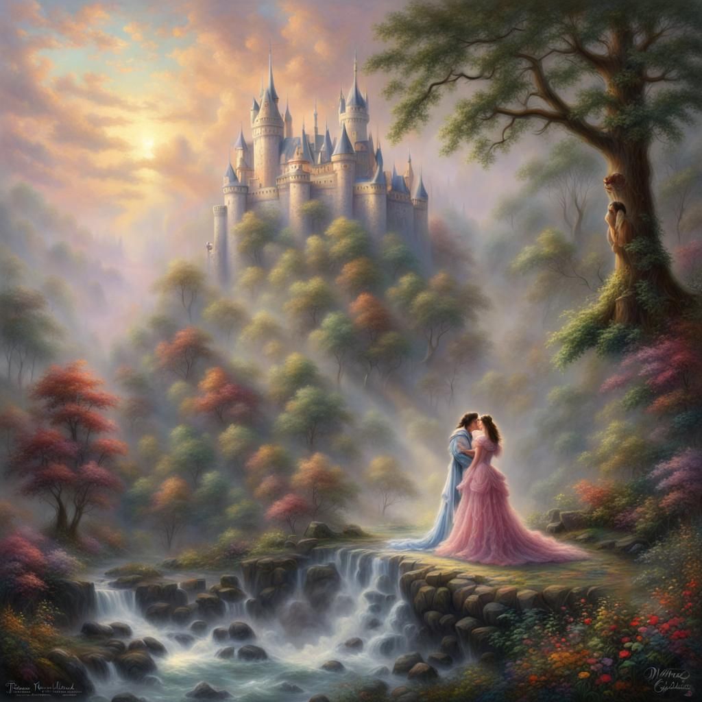 Ethereal King and Queen in Fantasy Landscape