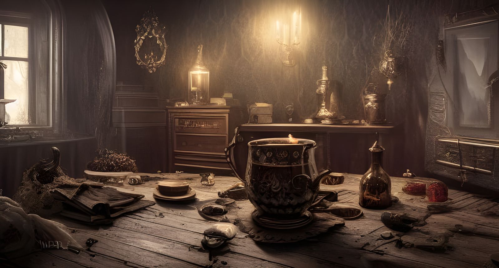 Darkly Sinister Magical Potion in Hyper-Realistic Detail