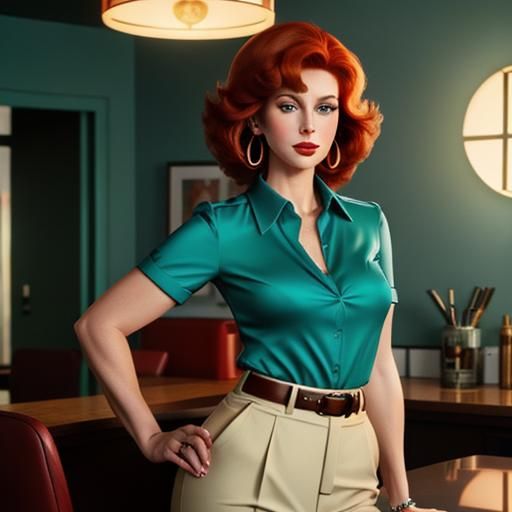 Lois Griffin in Retro 80s Futurism Style