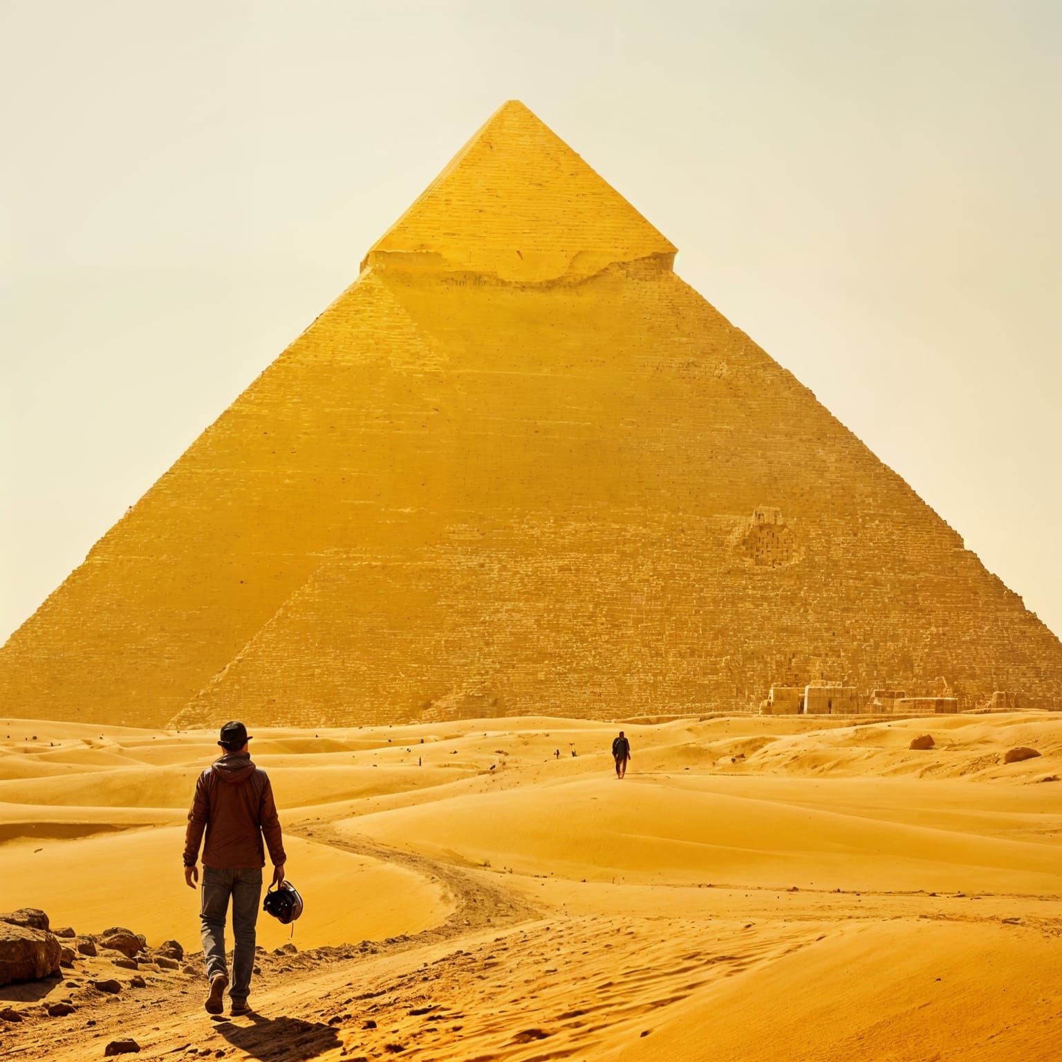 Golden Yellow Giza Pyramid Texture Detail