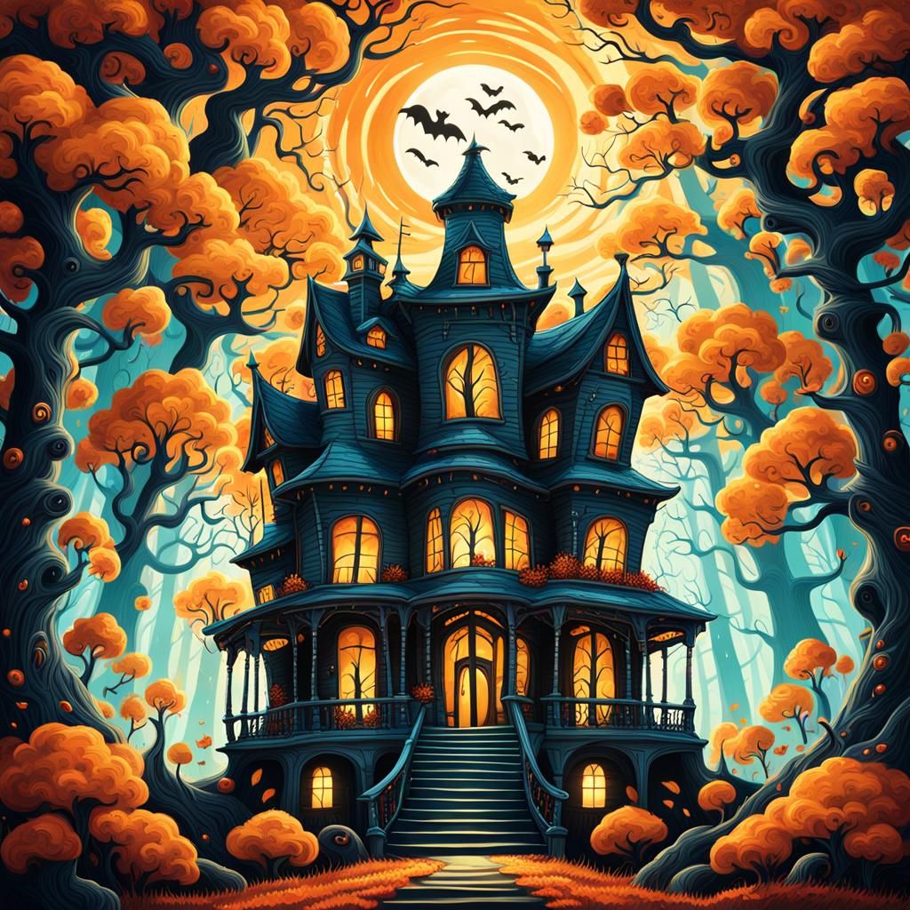 Haunted House in Twisted Forest, Pop Surrealism