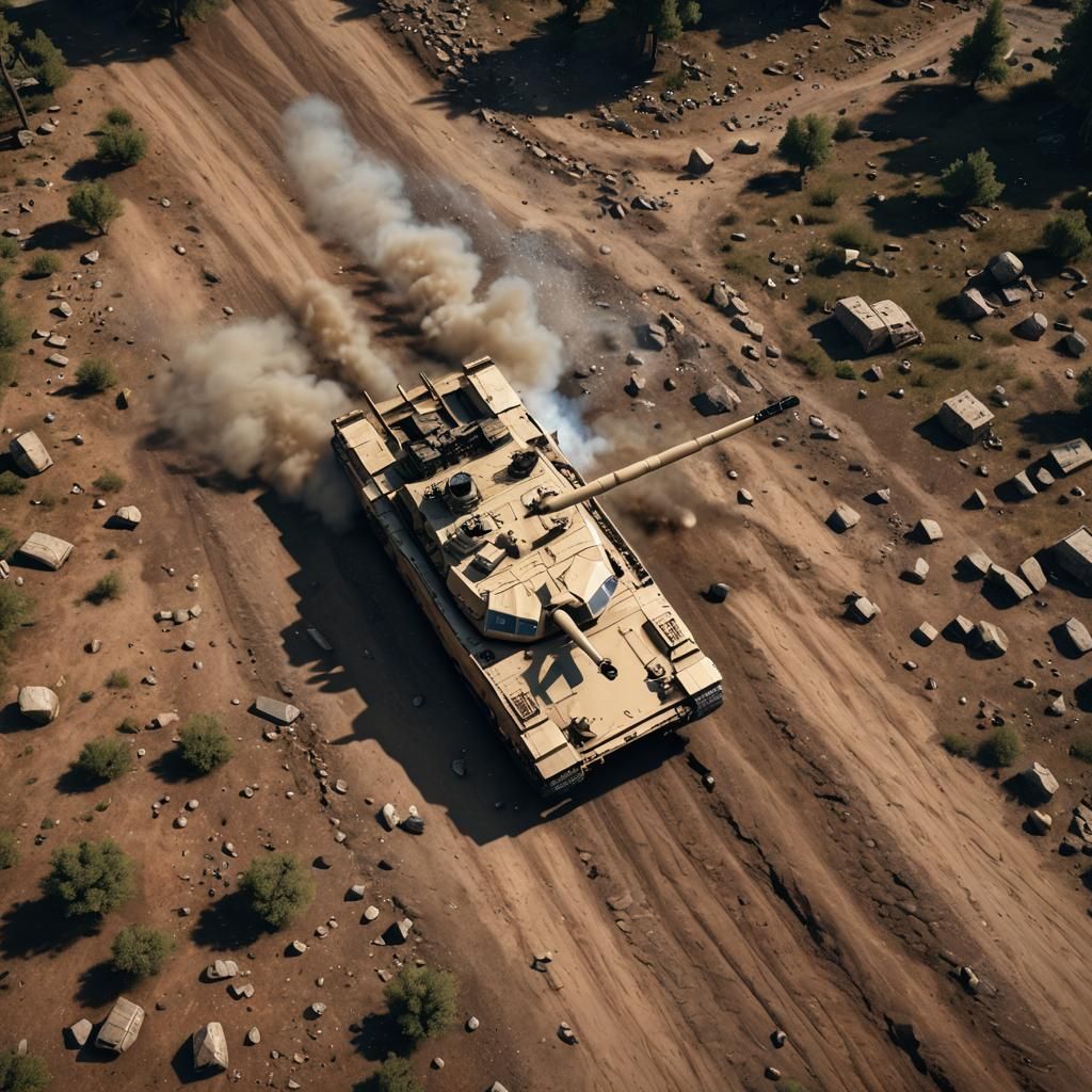 M1 Abrams Tank in Epic 3D Game Scene