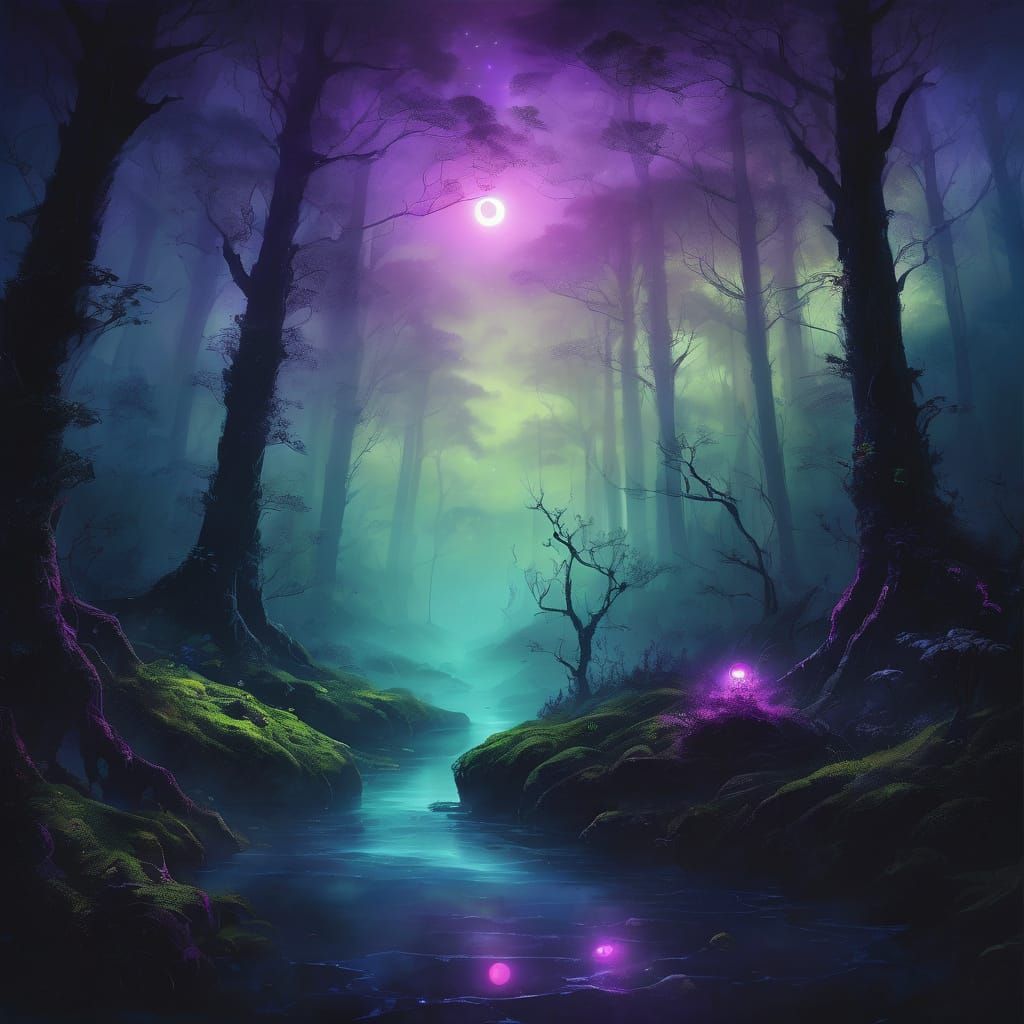 Mystical Gumdrop in a Dark Fantasy Forest