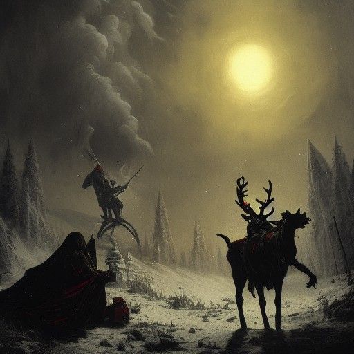 Evil Santa Claus Delivers Machine Gun Presents