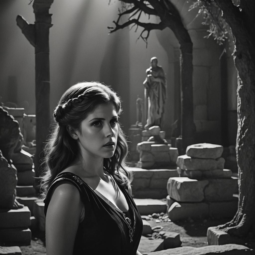 Anna Kendrick in Greek Underworld, Film Noir Style