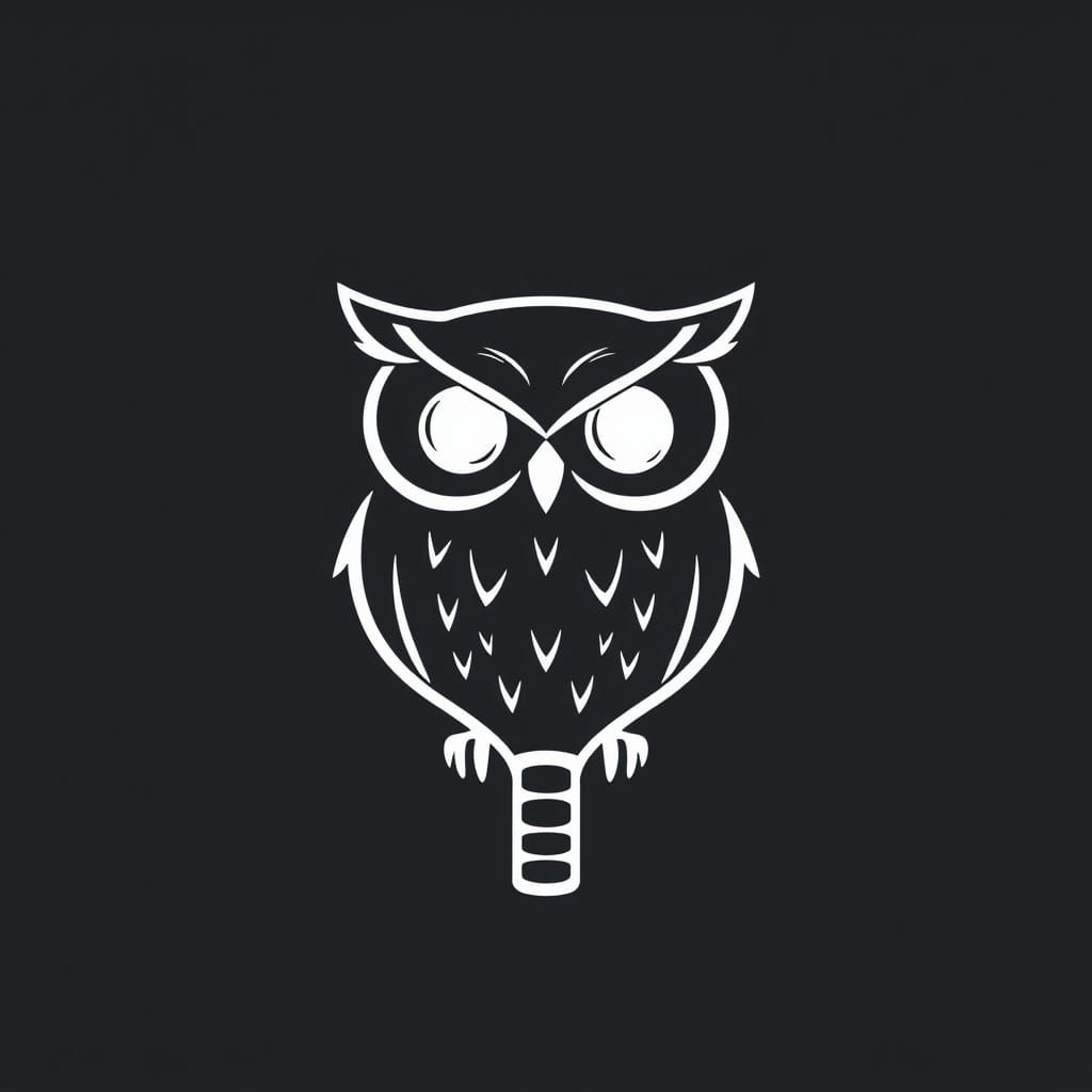 Minimalist Owl Pickleball Logo Design