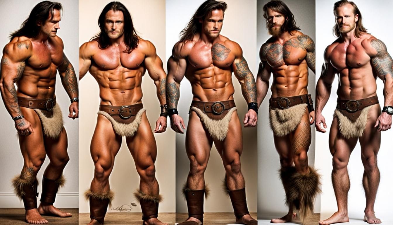 Muscular Conan the Barbarian, Nude and Sweaty