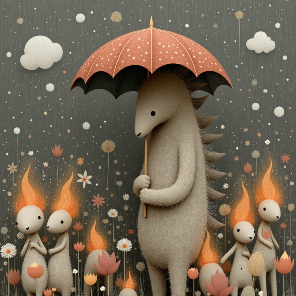 Wholesome Giant Monster Shelters Fire Elementals