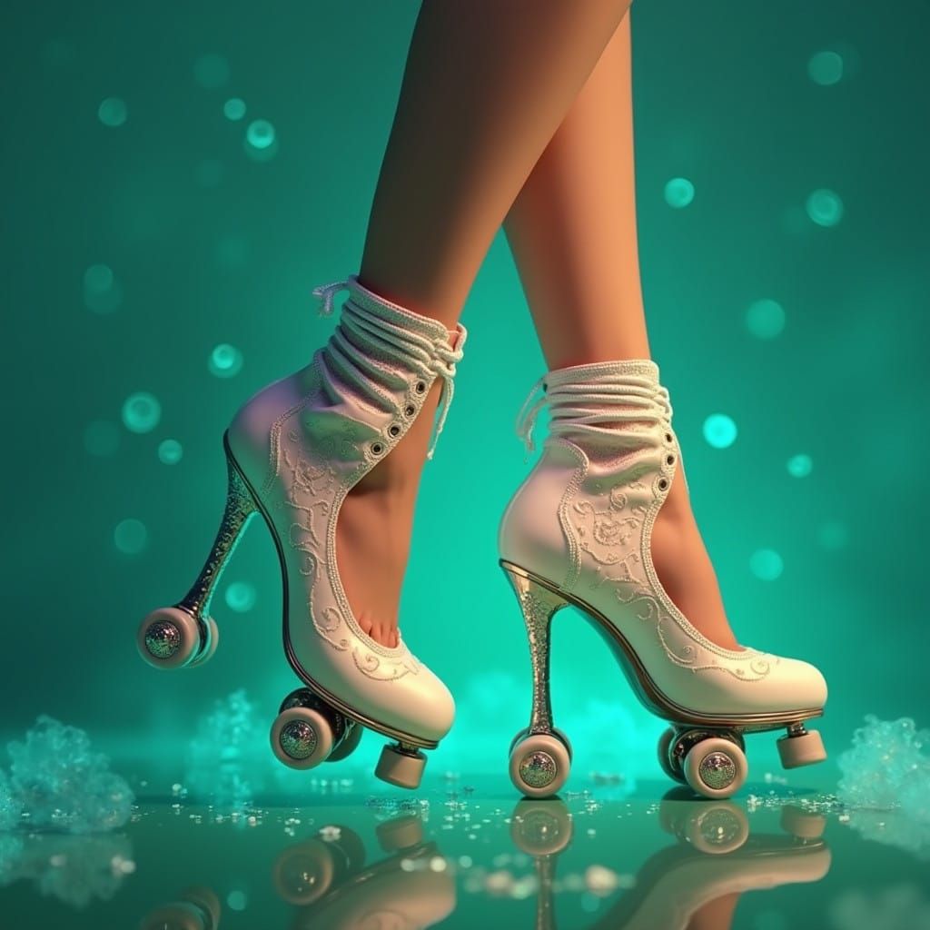 Enchanted Roller Skates in Ethereal Luxury