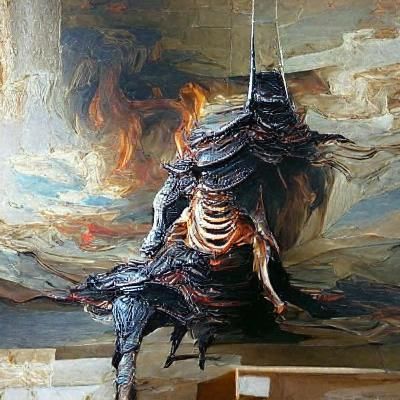Dark Souls Boss in Oil Painting Style