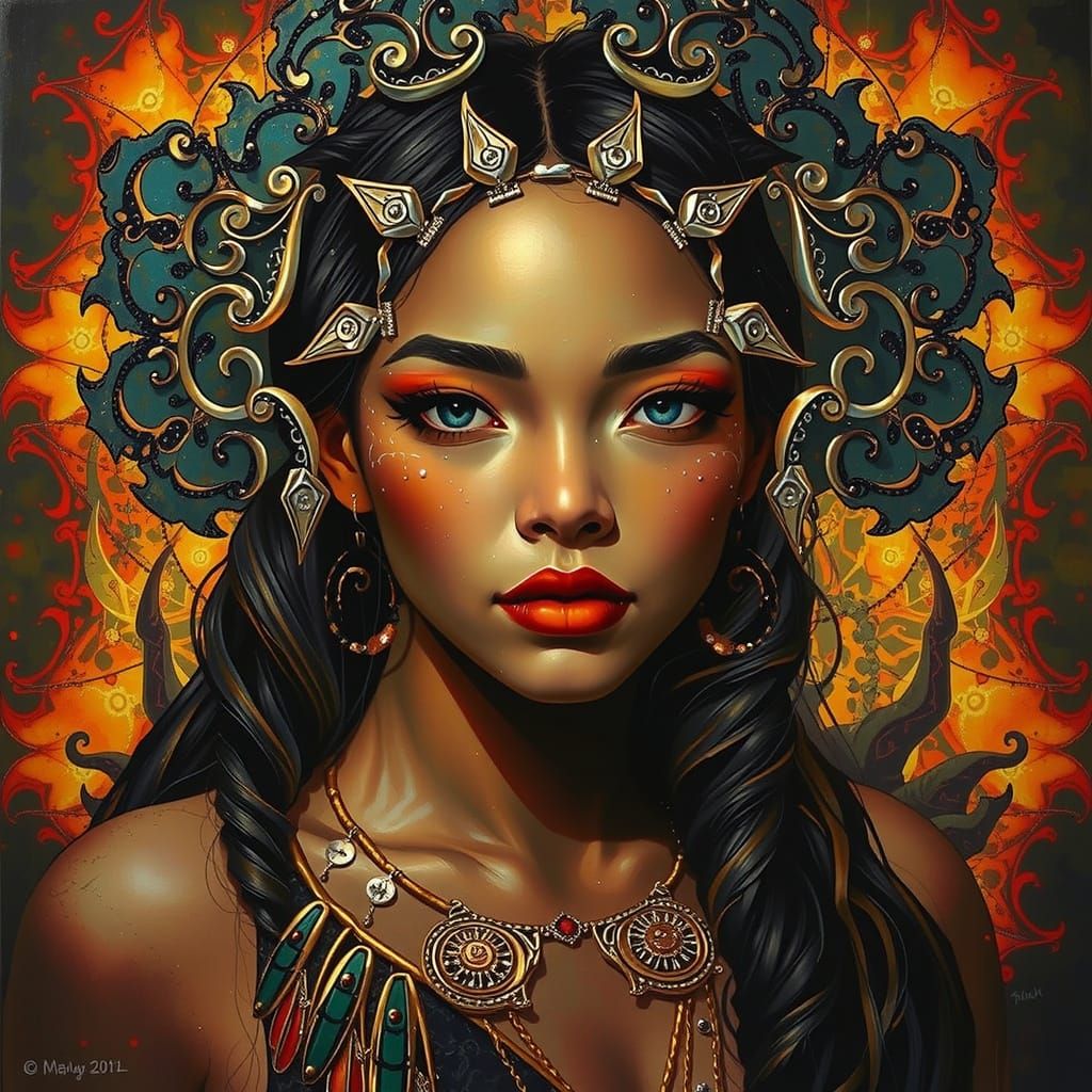 Abstract Expressionism with Iridescent Patterns and Dynamic ...