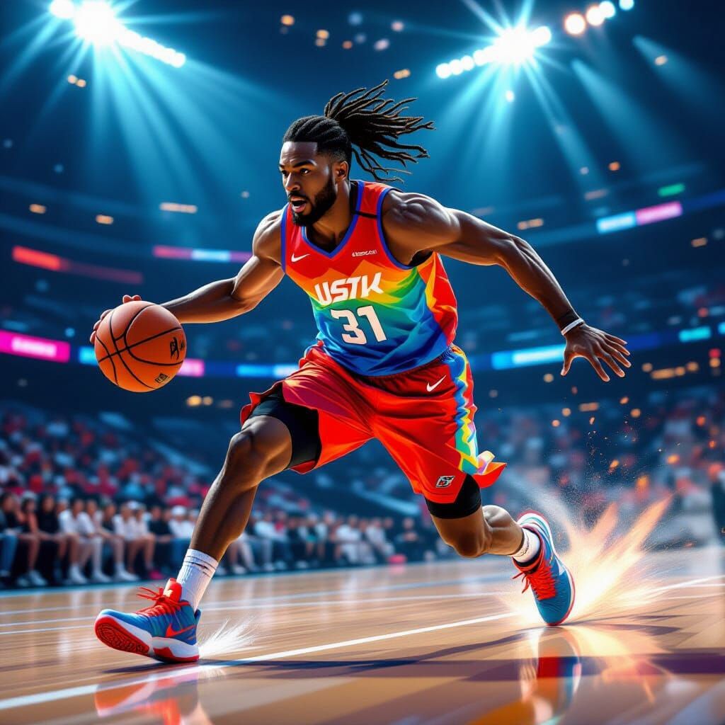 Basketball Player in Futuristic Digital Art Style
