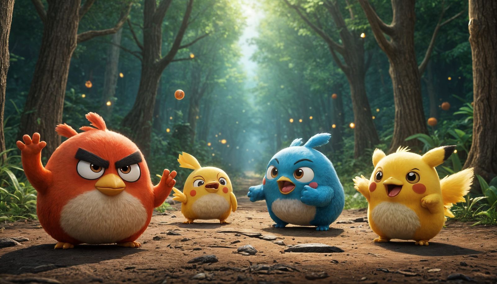 Epic Mashup of Angry Birds and Pokémon in a Humorous Battle