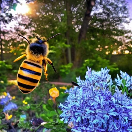 Bee Silhouette at Sunset