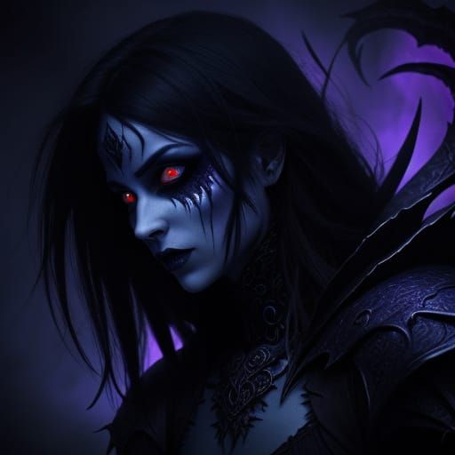Eerie Gothic Woman with Serpent in Dark Fantasy Art