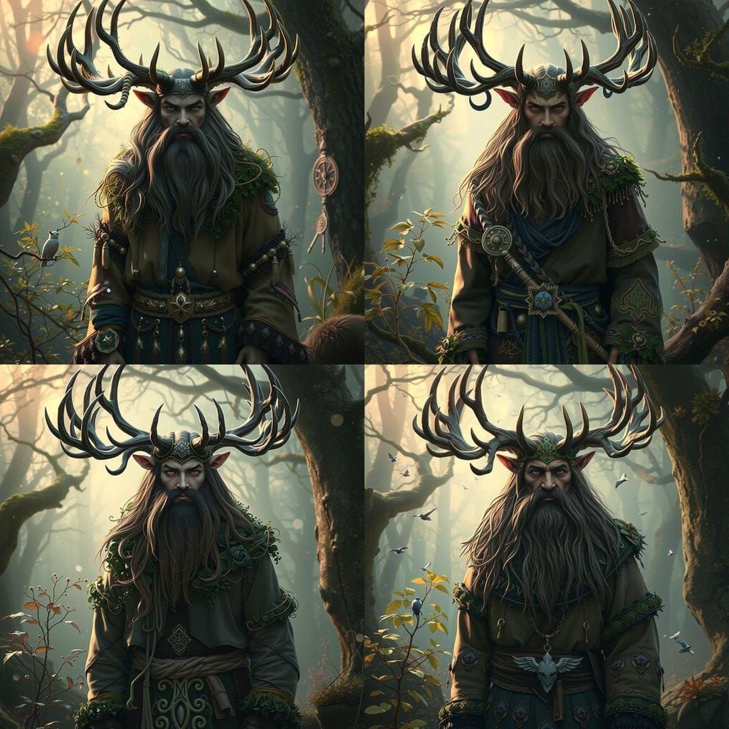 Cernunnos: The Deer Horned God in 3D Anime Art