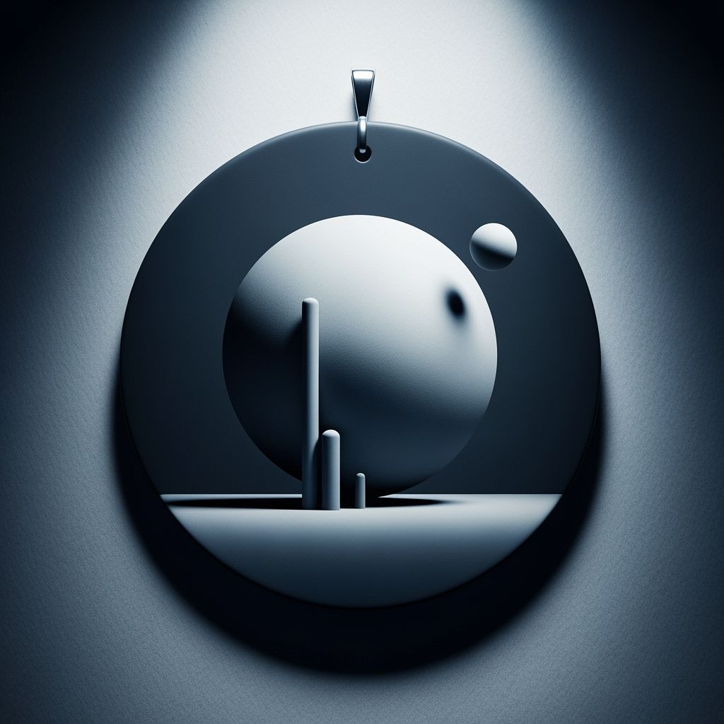 Minimalist Polymer Clay Pendant in Matte Painting Style