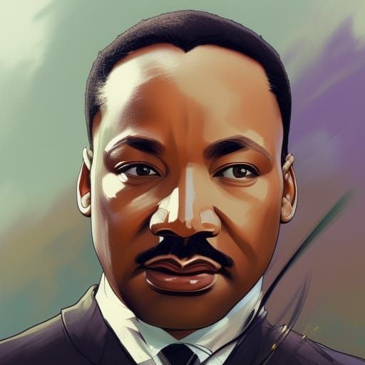 Martin Luther King Jr Portrait in Digital Art Style